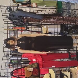 Black Asos design halter dress